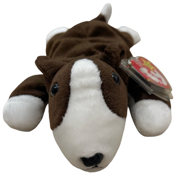 Ty Other - Ty Beanie Baby Bruno Chocolate Brown Bull Terrier Dog 9" 1997 Boys Girls 3